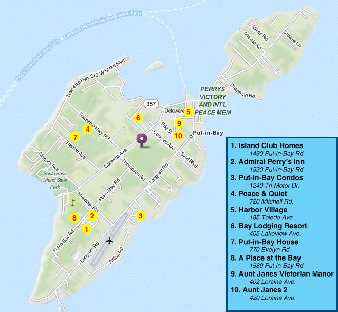 island club put in bay map